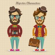 Hipster characters vector illustration