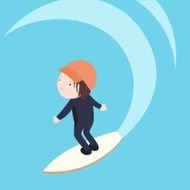 Boy Surfing