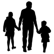 Black silhouettes Family on white background N2