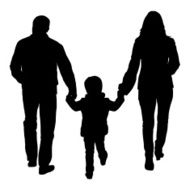 Black silhouettes Family on white background N3