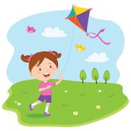 Boy playing kite