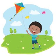Boy playing kite N2