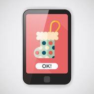 Christmas stocking flat icon with long shadow EPS 10