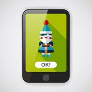 Christmas boy flat icon with long shadow eps10 N5