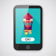 Chinese New Year flat icon with long shadow N18