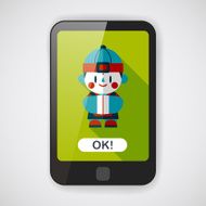 Chinese New Year boy flat icon with long shadow eps10 N5