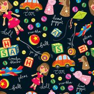 cute vintage toys background suitable for wrapping paper