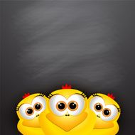 Card with funny chickens