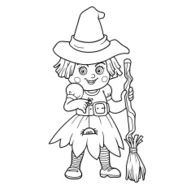 Find differences for children Halloween characters (witch) N2