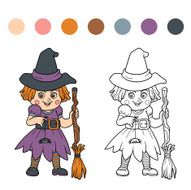 Find differences for children Halloween characters (witch) N3