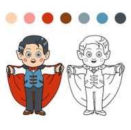 Coloring book for children Halloween characters (vampire)