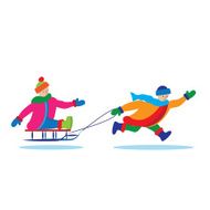 Children with sled