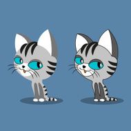 Cute cartoon cats Vector illustration