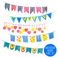 Watercolor Holiday Garlands Set