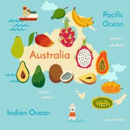 Fruit world map Australia