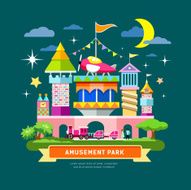 Vector Amusement park concept design