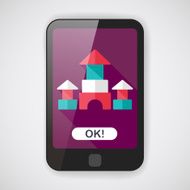 brick house flat icon with long shadow N9