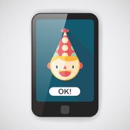 Birthday party boy flat icon with long shadow eps10 N2