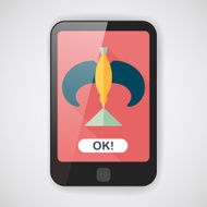 Balancing bird flat icon with long shadow