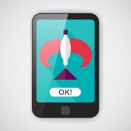 Balancing bird flat icon with long shadow N2