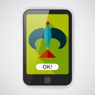 Balancing bird flat icon with long shadow N4
