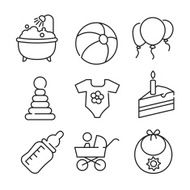 Vector baby icons N2