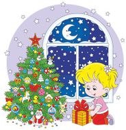 Girl and Christmas gift N2