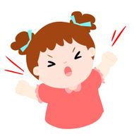 angry girl shout loudly on white background vector illustration