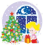 Girl and Christmas gift N3
