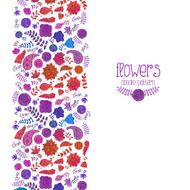 Illustration with doodle flower pattern