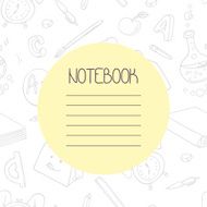 Back to school outline doodle notebook design seamless pattern and