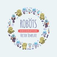 Vector decorating design made of robots N10