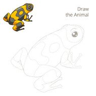 Draw the animal frog educational game vector illustration N2