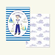 Card with young sailor