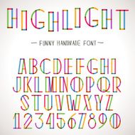 Vector Colorful Alphabet with highlighter lines N2