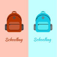 Schoolbag flat illustration Bag for school N2