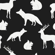 Vector seamless pattern with wild animals