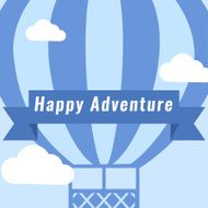 Hot Air Balloon Vintage Vector Background