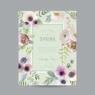 Vintage Floral Frame - for Invitation Wedding Baby Shower Card
