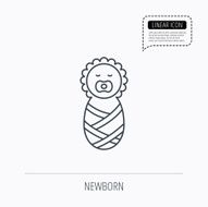 Newborn baby icon Toddler sign N3