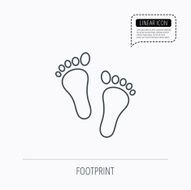 Baby footprints icon Child feet sign N2