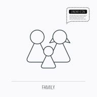 Family icon Male female and child sign