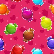 Seamless pattern with cartoon colorful candies