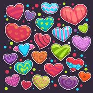 Heart stickers set