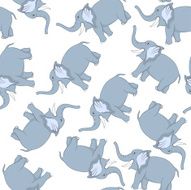 Seamless Funny Cartoon Elephant