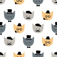 Cute fathers day vector background illustration with cats