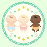 Multicultural babies sleeping