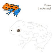 Draw the animal frog educational game vector illustration N3