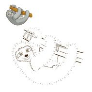 Draw the animal sloth educational game vector illustration N2
