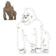 Draw the animal gorilla educational game vector illustration N2